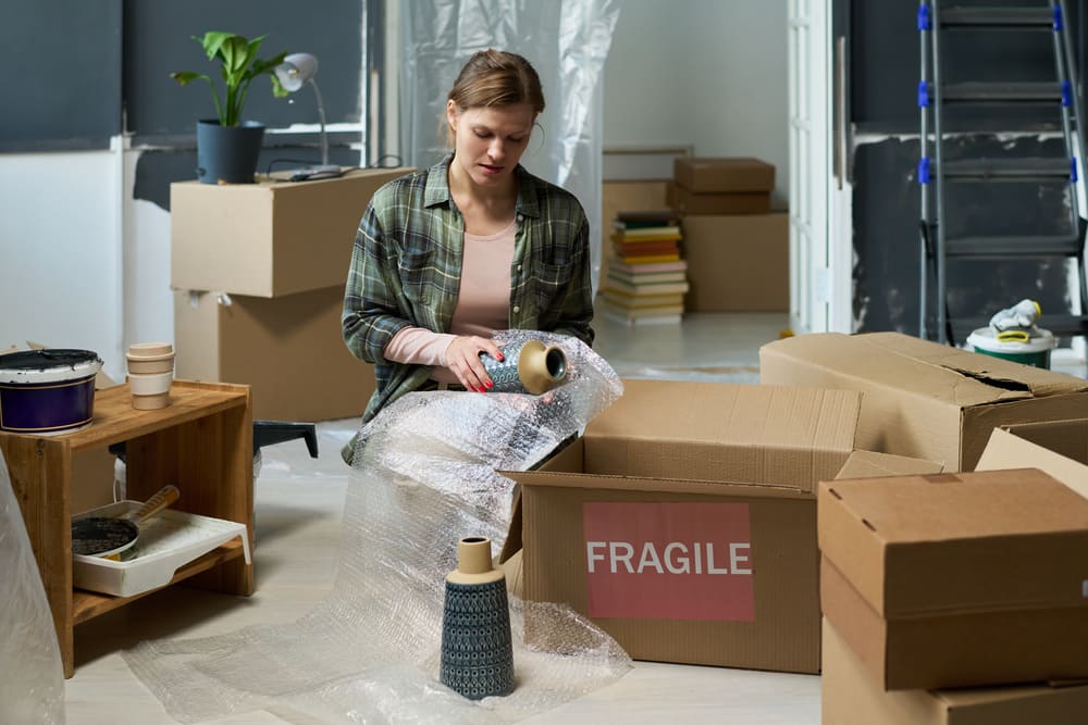 embalar objetos frágiles